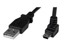A to Up Angle Mini B - Up Angled Mini USB Cable - 1x USB A (M), 1x USB Mini B (M) - Black (USBAMB1MU) - Kábel USB - USB (M) do mini-USB typ B (M) - 1 m - 90° konektor - čierna
