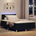 vidaXL LED box s pružinami s LED pásikmi Čierny 120 x 200 cm látka