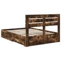 vidaXL Rám postele Dymová dub 160 x 200 cm Kompozitné drevo