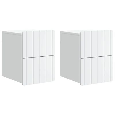 vidaXL Nástenná nočná skrinka Nástenný 2 pcs Biela 33 x 34,5 x 43 cm