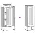 vidaXL Highboard Pink 36x39x123 cm Oceľ valcovaná za studena
