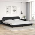 vidaXL Rám postele Dover čierno-biely 200x200 cm umelá koža