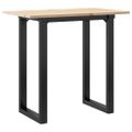 vidaXL Jedálenský stolík v tvare O 80x50x75,5 cm borovica a oceľ