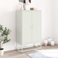 vidaXL Vysoká skrinka biela 68,5x38,5x123,5 cm oceľ