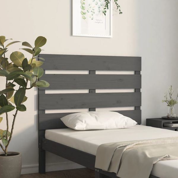 vidaXL Čelo postele sivé 100x3x80 cm masívna borovica