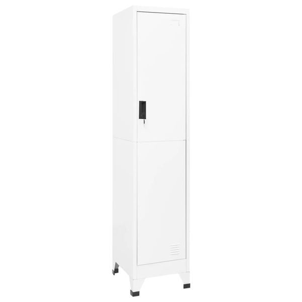 vidaXL Uzamykacia skriňa biela 38x45x180 cm oceľová