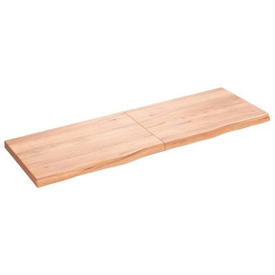 vidaXL Nástenná polica bledohnedá 180x60x(2-6) cm ošetrený masívny dub