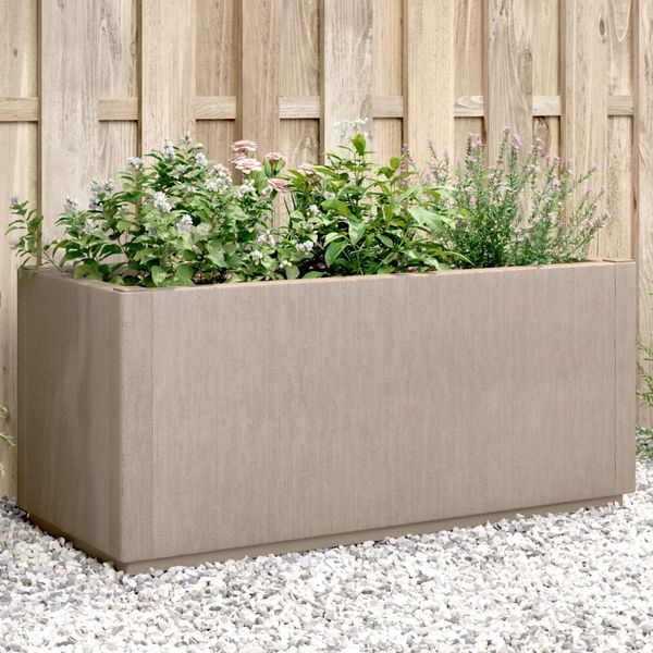 vidaXL Záhradný kvetináč svetlosivý 80x36x35 cm PP