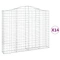 vidaXL Oblúkové gabiónové koše 14 ks 200x30x160/180 pozinkované železo