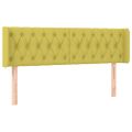 vidaXL Čelo postele s LED zelené 163x16x78/88 cm látka