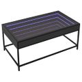 vidaXL Konferenčný stolík s nekonečnými LED čierny 90x50x41 cm