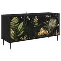 vidaXL TV skrinka RHENEN 102 x 33 x 51 cm Čierny dub Kompozitné drevo