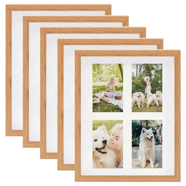 vidaXL 3D fotorámiky 5 ks dubové 28x35 cm na 4 obrázky (10x15 cm)