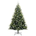 vidaXL Umelý skladací vianočný stromček 300 LED diód Zelená 210 cm