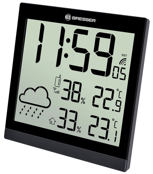 Meteostanica Bresser TemeoTrend JC LCD RC (nástenné hodiny), čierna