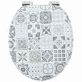 vidaXL Sedenie na toaletu s tichým zatváraním Modro-biely porcelán