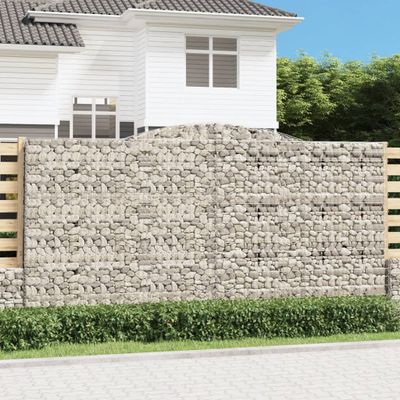 vidaXL Oblúkový gabionový kôš 8 ks 400x30x200/220cm pozinkované železo