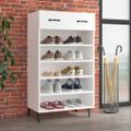 vidaXL Botník biely 60x35x105 cm spracované drevo