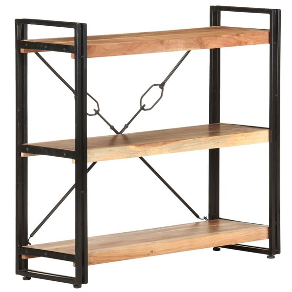 vidaXL Knižnica s 3 policami 90x30x80 cm akáciový masív