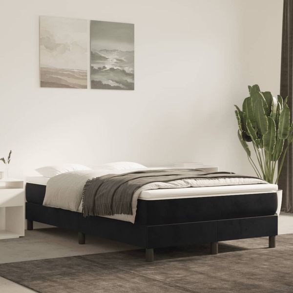 vidaXL Posteľný rám s boxspringom čierna 120x200 cm zamat