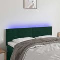 vidaXL Čelo postele s LED tmavozelené 144x5x78/88 cm zamat