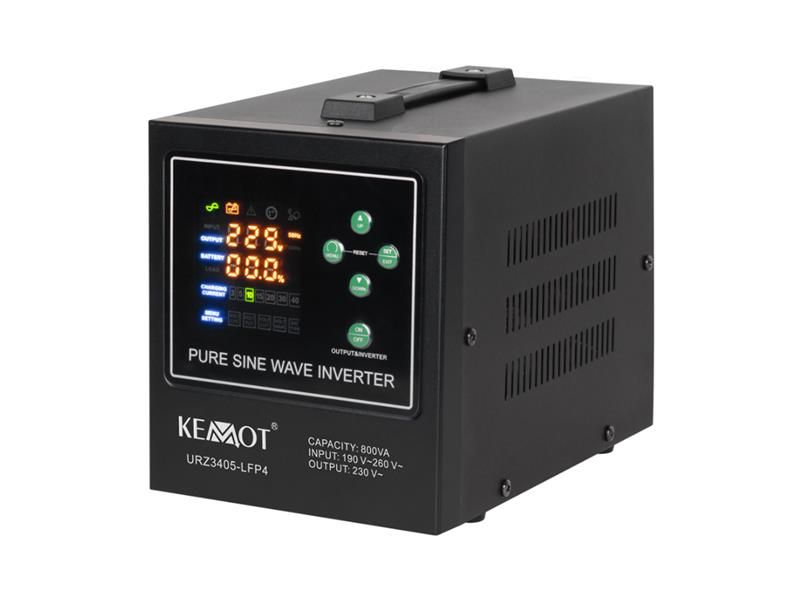 Zdroj záložný KEMOT PROsinus-800-LFP4 12V 230V 800VA 500W Black