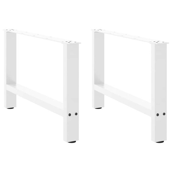 vidaXL Nohy na konferenčný stolík, biele, 2 ks, 70 x (42-43) cm, oceľové