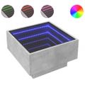 vidaXL Konferenčný stolík s LED betónový 50x50x30 cm kompozitné drevo