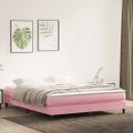 vidaXL Posteľný rám boxsping bez matracom ružový 180x210 cm zamat