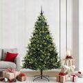 vidaXL Umelý skladací vianočný stromček 300 LED diód Zelená 210 cm