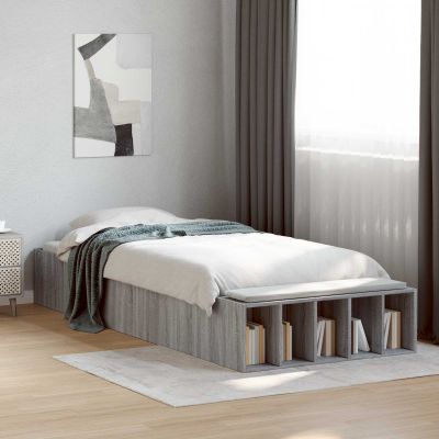 vidaXL Rám postele so skladom Sivý Sonoma 80 x 200 cm Kompozitné drevo