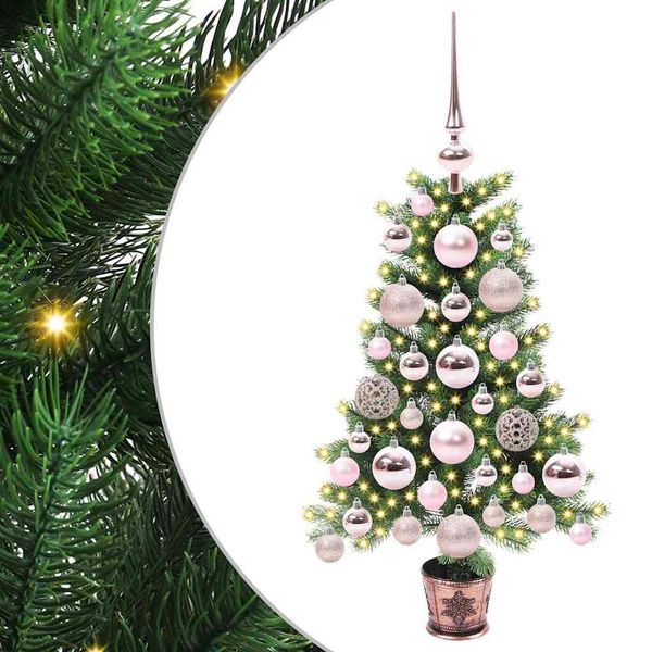 vidaXL Vianočný stromček s 150 LED-i so stojanom Zelená 65 cm PE