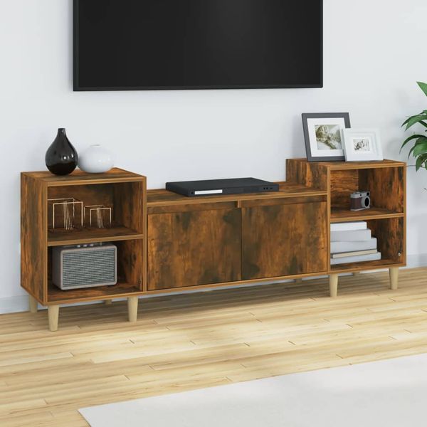 vidaXL TV skrinka dymový dub 160x35x55 cm spracované drevo