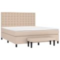 vidaXL Boxspring posteľ s matracom kapučínová 180x200 cm umelá koža