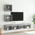 vidaXL 5-dielne TV nástenné skrinky s LED betónovo sivé kompozit.drevo