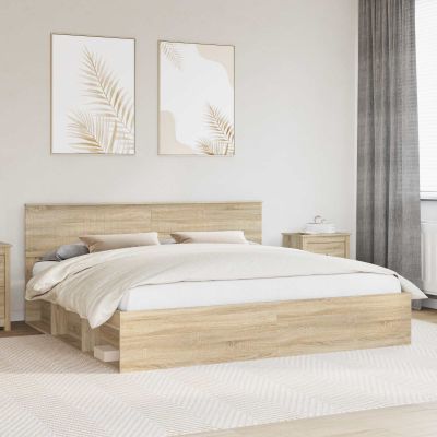 vidaXL Rám postele Sonoma 200 x 200 cm Masívne borovicové drevo