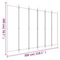 vidaXL 6-panelový paraván hnedá 300x200 cm látkový