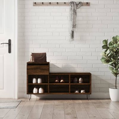 vidaXL Botník hnedý dub 102x36x60 cm spracované drevo