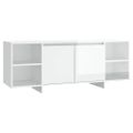 vidaXL TV skrinka lesklá biela 130x35x50 cm drevotrieska