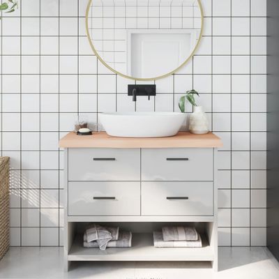 vidaXL Kúpeľňová doska 100x40x(2-6) cm neošetrený masív