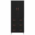vidaXL Highboard Čierny dub 69,5 x 34 x 180 cm Kompozitné drevo