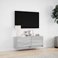 vidaXL TV nástenná skrinka s LED svetlami sivá sonoma 100x31x38 cm