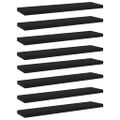 vidaXL Prídavné police 8 ks čierne 40x10x1,5 cm kompozitné drevo