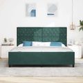 vidaXL Posteľ s pružinovým rámom Tmavozelená 200 x 200 cm Zamat