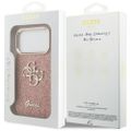 Guess Fixed Glitter Big 4G Kovový rám puzdro pre iPhone 17 Pro ružová