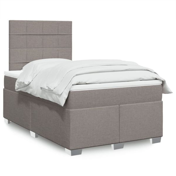 vidaXL Boxspring posteľ s matracom sivohnedá 120x190 cm látka