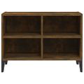 vidaXL TV stolík s kovovými nohami tmavý dub 69,5x30x50 cm