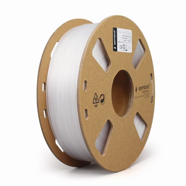 GEMBIRD Náplň 3D PETG 1.75mm/1kg White