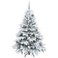 vidaXL Umelý vianočný stromček s 150 LED-i Biela 150 cm PE a PVC