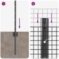 vidaXL Zvarené pletivo s podperami 10 x 0,4 m PVC potiahnutá oceľ Sivá